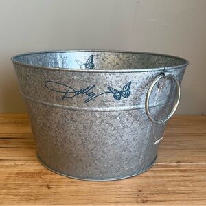 Dolly Galvanized Metal Bucket with a Butterfly Design